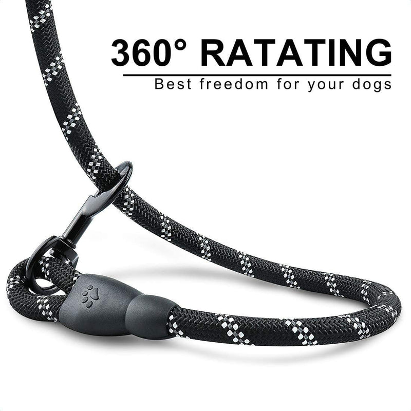STGOOD Rope Dog Lead, 5 FT Heavy Duty Pet Leashes with Comfortable Padded Handle Highly Reflective Threads for Small Medium Large Dogs (with Bags Dispenser) - PawsPlanet Australia
