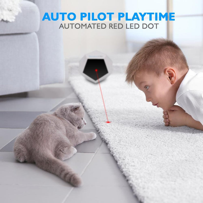 [Australia] - SereneLife Automatic Cat Laser Toy - Rotating Moving Electronic Red Dot LED Pointer Pen W/ Auto Wireless Control - Remote Light Beam Teaser Machine for Interactive & Smart Sensory 