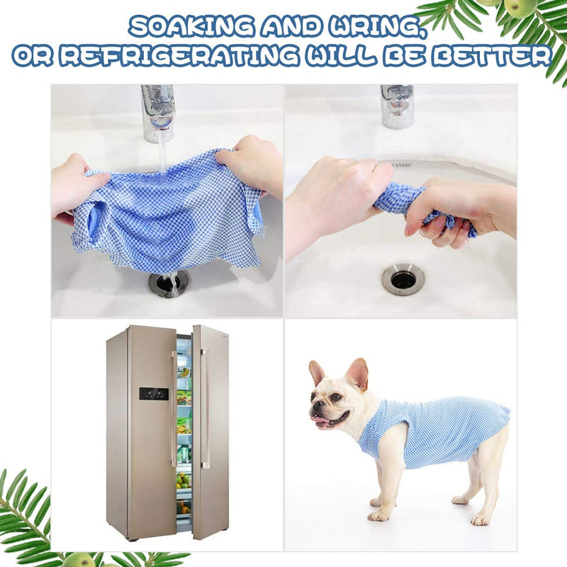 Dog Cooling Shirt 2 Packs - Soft Breathable Instant T Shirts, Comfortable Summer Clothes Vest, Absorb Water and Evaporate Quickly for Dogs Cats Puppy Small Blue&Yellow Set - PawsPlanet Australia
