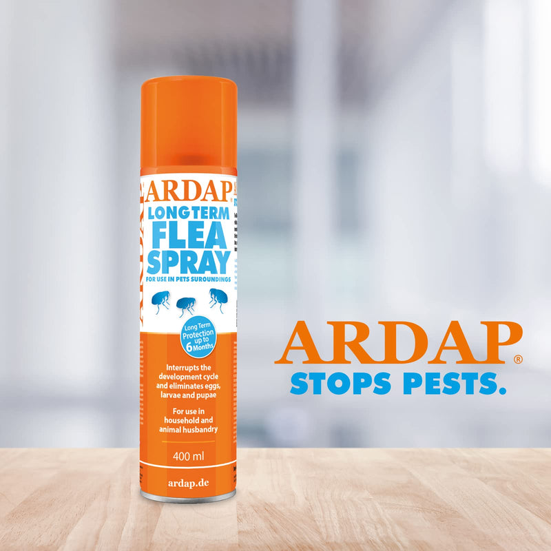 ARDAP Flea Spray for the home 400ml - Household Flea Spray & Cat Flea Spray - Active on adult fleas, larvae & eggs - Flea Spray for the house & animal environment - Protection for up to 6 months - PawsPlanet Australia