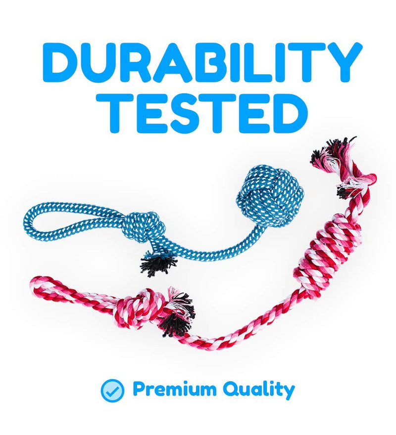 Pacific Pups Products - Dog Rope Toys for Aggressive CHEWERS - Set of 11 Nearly Indestructible Dog Toys - Bonus Giraffe Rope Toy - Benefits NONPROFIT Dog Rescue - PawsPlanet Australia