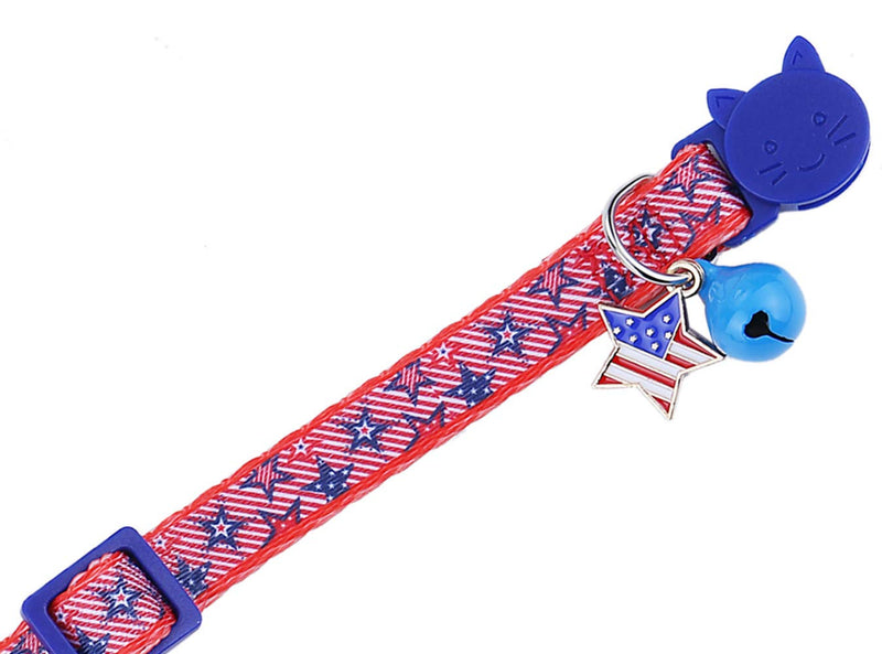 BoomBone Patriotic Cat Collar Breakaway with Bell and American Flag Charm,Puppy Collars for Small Dogs - PawsPlanet Australia