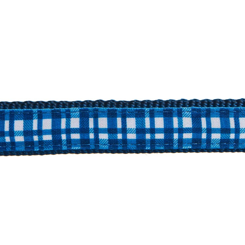 YUDOTE Adjustable Dark Blue Nylon Dog Collars Small with Tartan Plaid Ribbon for Puppies Male Dogs Neck 25-38cm S:25-38cm Neck,1.5cm Width - PawsPlanet Australia