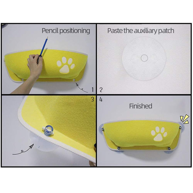 Decdeal Cat Pet Window Perch Hammock Bed Cat Window Seat Cat Bed with Suction Cups Sunbath Shelves Hammock Bed for Cats Blue - PawsPlanet Australia