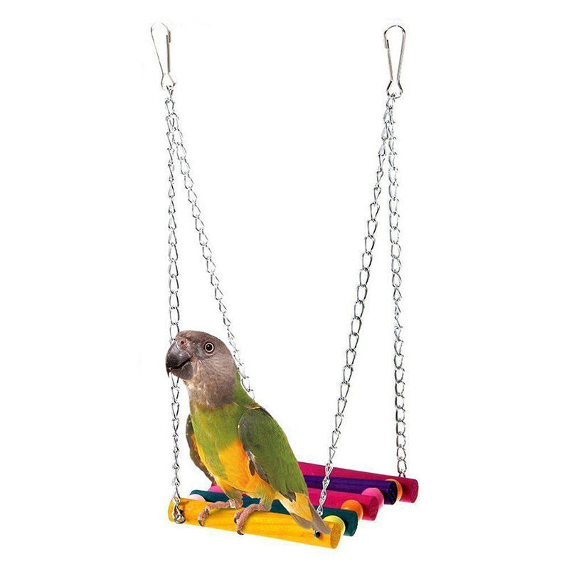 Rabi Bird Swings, Wooden Budgie Toys Pet Bird Cage Hammock Swing Hanging Toy for Parakeets Cockatiels, Conures, Macaws, Parrots, Love Birds, Finches (Bird Swings) - PawsPlanet Australia