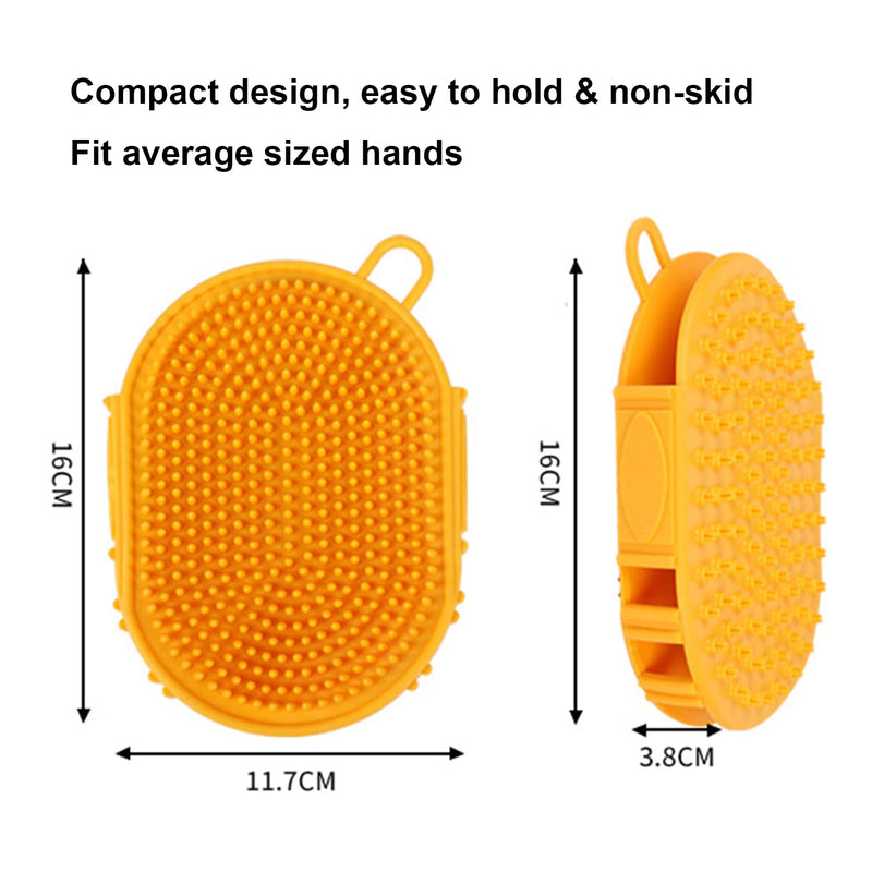 YUDOTE Pet Grooming Shampoo Brush,Soothing Massage Rubber Bristles Curry Comb,Bath Gloves for Dogs and Cats Easy Washing,Green M (Pack of 1) Green - PawsPlanet Australia