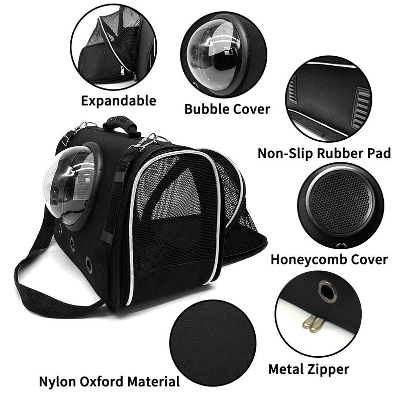 LAYJENSE Pet Carrier for Small Dog, Cat Cage, Airline-Approved Dogs Carriers, Dog Soft-Sided Carriers, Puppy Bags, Portable Dog Travel Crate Black - PawsPlanet Australia