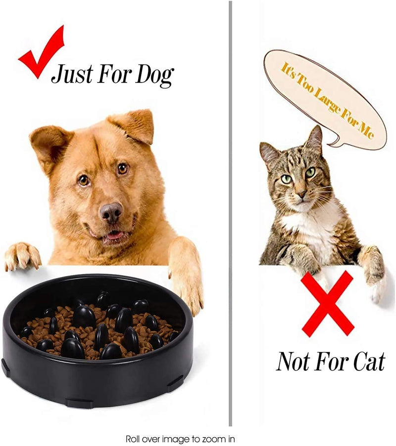 JASGOOD Slow Feeder Dog Bowl for Medium Dogs Slow Feeding Interactive Bloat Stop Dog Bowls A-Black - PawsPlanet Australia