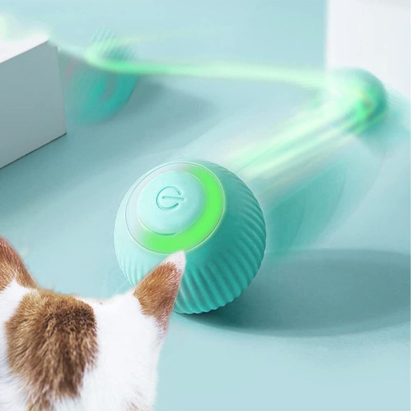Cat Toy Electric with LED Light Cat Toy Self-employment 360 Degree Ball Interactive Cat Toy Self-Rotating Intelligent USB Rechargeable Cat Toy Ball Blue - PawsPlanet Australia