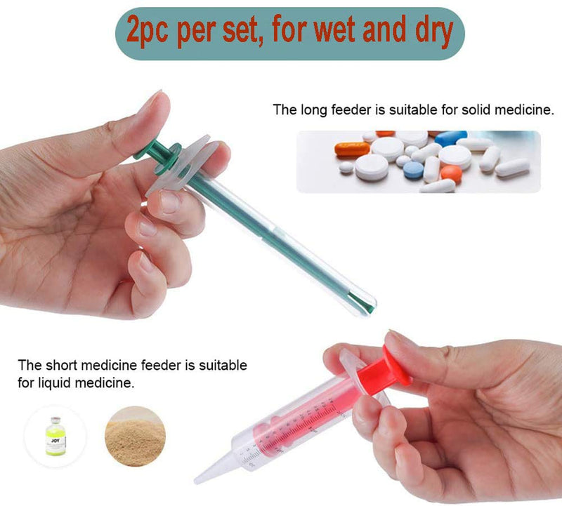 IBLUELOVER 2pcs Pet Medicine Feeder Dog Cat Pill Tablet Feeder Syringe Medicine Dispenser Capsule Feeding Tool Reusable Pet Nursing Shooter with Soft Tips for Cat Dog and Baby Animals - PawsPlanet Australia