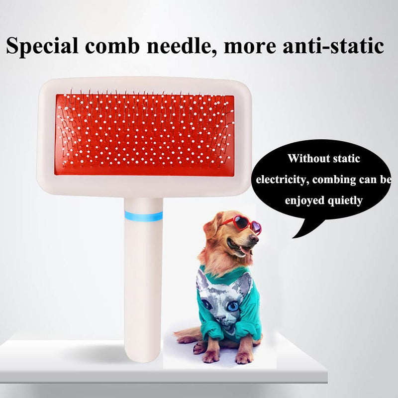 [Australia] - SiNetGuy Pet Cleaning Slicker Brush Stainless Steel Deshedding and Dematting Clean and Convenient Pet Grooming Brush Easily Remove Hair from Your Dog/Cat 