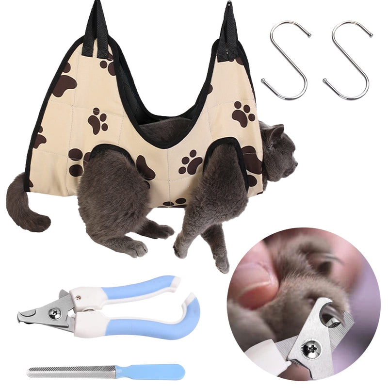 BDSHUNBF Pet Hammock for Dogs and Cats, Pet for Ears Eye Care Grooming, Nail Cutting, Bathing and Washing, Dog Grooming Claw Scissors Set with Nail Clippers Nail File - PawsPlanet Australia