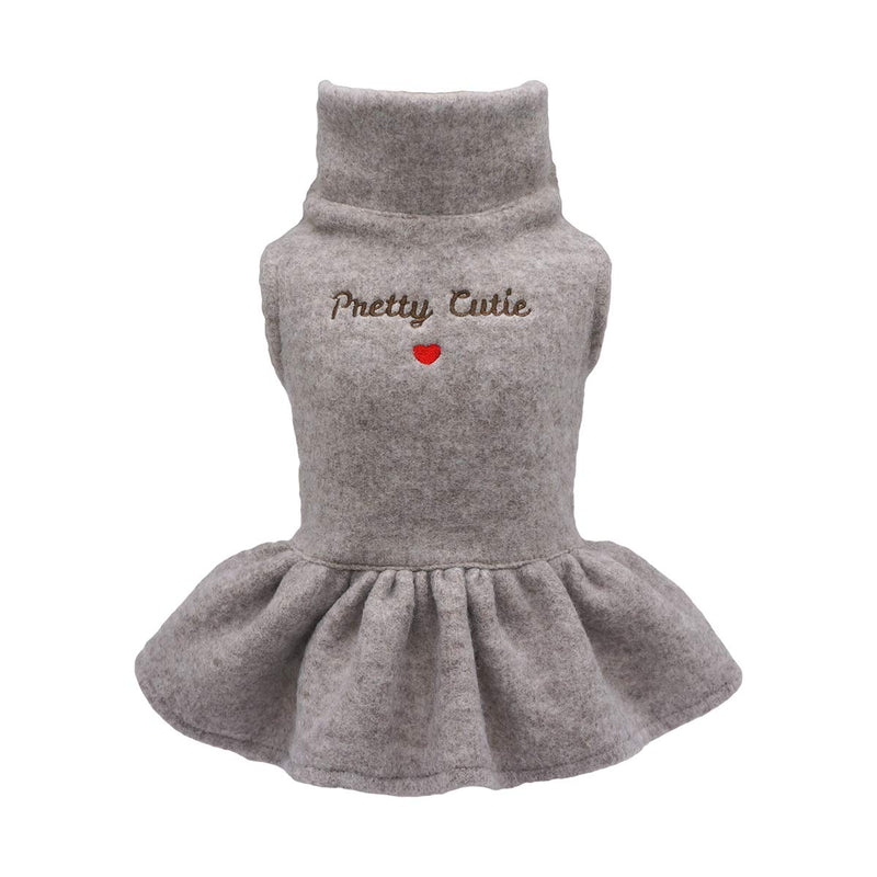 [Australia] - Fitwarm Embroidery Thermal Pet Clothes for Dog Dresses Winter Coat Cat Sweatshirts Puppy Outfits Grey L 