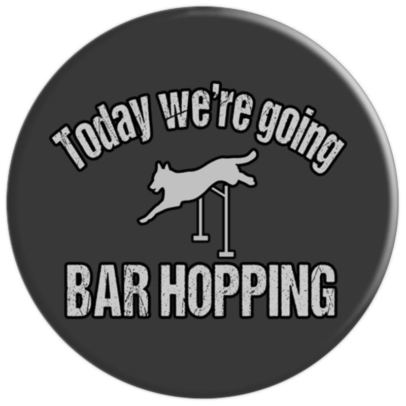 [Australia] - Agility Dog Bar Hopping Grey PopSockets Grip and Stand for Phones and Tablets Black 