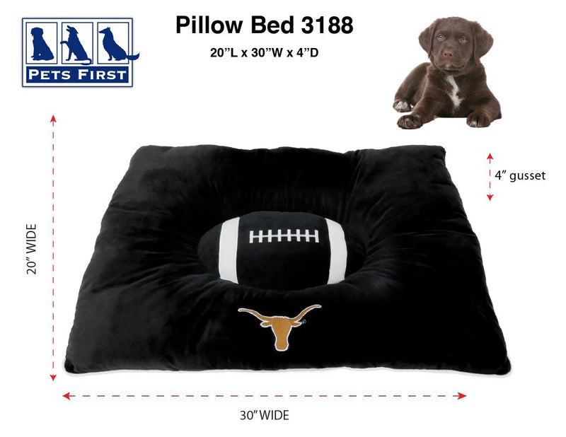 [Australia] - Pets First Collegiate Pet Accessories, Dog Bed, Texas Longhorns, 30 x 20 x 4 inches 