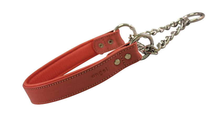 [Australia] - Genuine Leather Rio Martingale Dog Collar | Perfect for Medium, Large & XL Dogs | Stainless Steel Buckle | Strong, Real Argentinean Leather | Handmade | Multiple Colors & Sizes - Angel Pet Supplies 16" X 1" Pink 