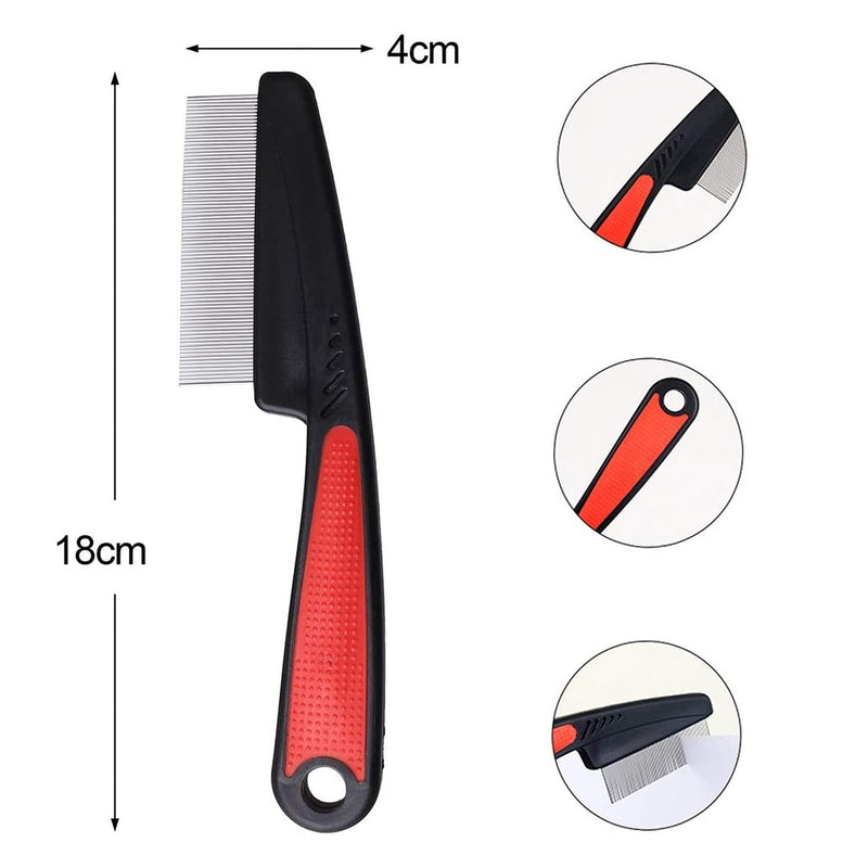 DAWRIS 2 Pcs Pet Grooming Dematting Comb, Flea Comb for Dogs and Cats to Remove Fleas, Remove Loose Undercoat, Knots, Mats and Tangled Hair - PawsPlanet Australia