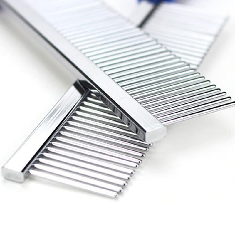 1 piece cat comb, dog comb, pet comb, dog or cat grooming comb made of stainless steel, pet brush for pet hair care for medium and long hair (blue) - PawsPlanet Australia