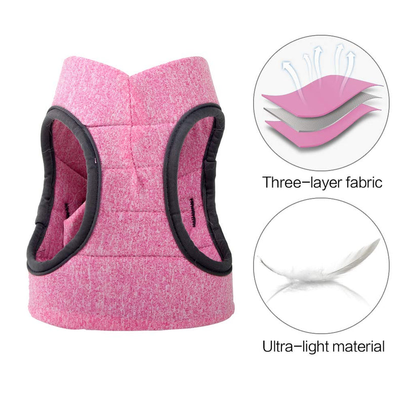 Cat Harness And Leash Set Ultra Light For Walking Escape Proof Set Adjustable Soft Mesh Step in Padded Cushioning Running Vest Jacket For Kitten Pets Puppy M Pink - PawsPlanet Australia