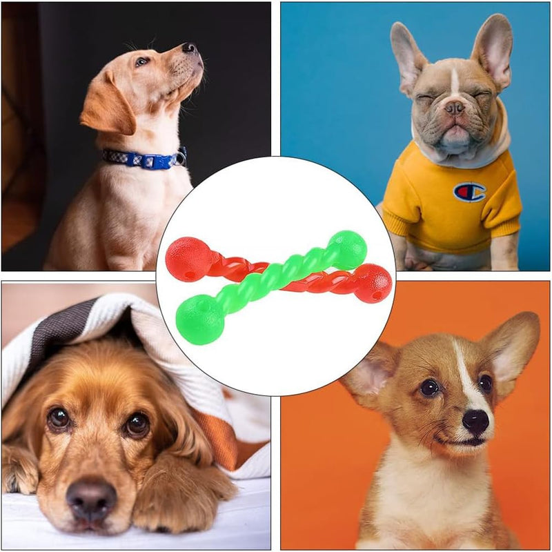 Dog toys, 2 pieces rubber spiral chew bones, chew bones for puppies, dog chew toys, robust, durable, dog toys intelligence, dog toys for cleaning teeth and massaging gums - PawsPlanet Australia