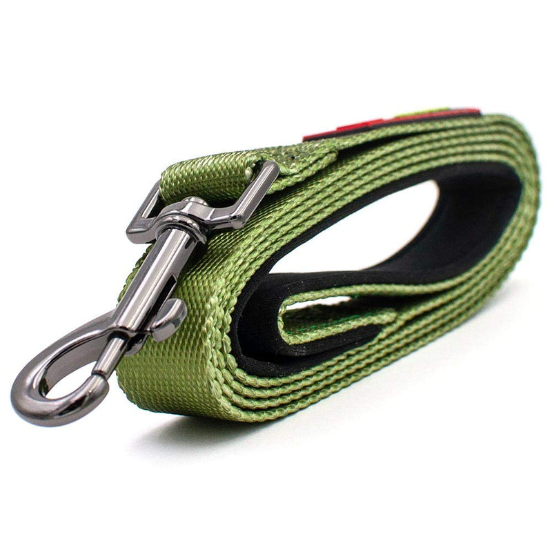 [Australia] - Otis & Claude Nylon Dog Leash - Durable, Padded Handle, Smooth Metal Swivel - Small, Medium, Large Terrarium Moss 