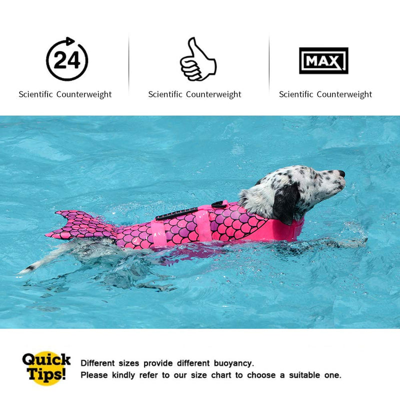 Etdane Dog Floatation Vest for Swimming Preserver Pet Lifejacket Vest Safety Swimwear with Handle Mermaid Small - PawsPlanet Australia