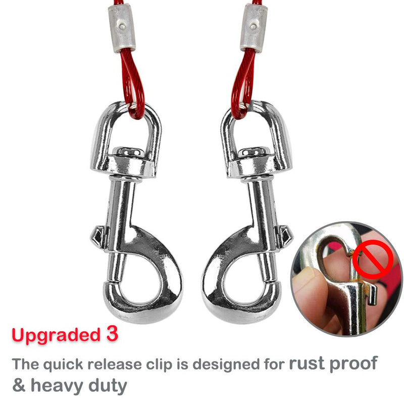 Snagle Paw Dog Tie Out Cable and Stake,Sturdy Dog Stake for Yard and 10m Dog Leash for Camping or Backyard,Great for Medium Large Dogs 10 M red - PawsPlanet Australia