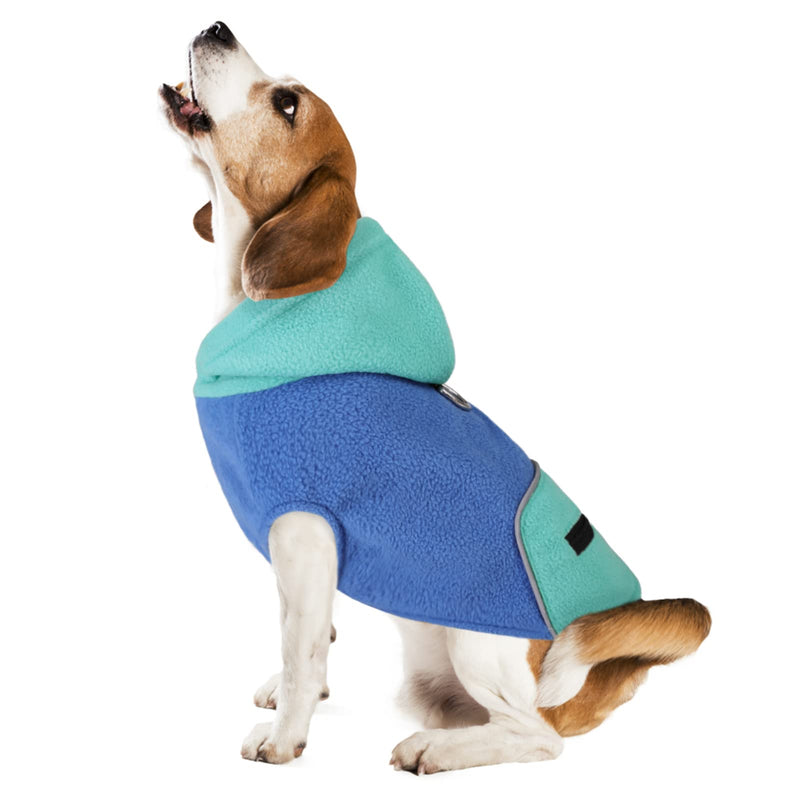 ASENKU Dog Hoodie with Reflective Straps Pocket, Soft and Warm Dog Sweater with D-Ring, Fleece Dog Vest & Jacket, Winter Coat for XS-XL Dogs Cats Pets, Blue, X-Large - PawsPlanet Australia