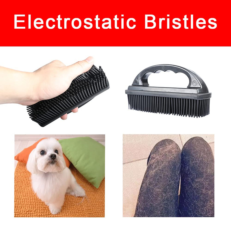 Rubber Pet Hair Removal Brush Lint & Hair Removal Cat Dog Hair Remover Brush Pet Hair Removal Tool Silicone Lint and Debris Remover for Cleaning, Grooming, Lint and Fur Removal, Home, (black) Black - PawsPlanet Australia
