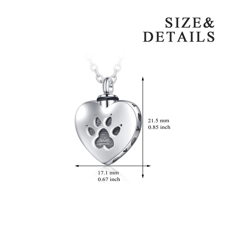 WINNICACA Cremation Jewelry for Pet Ashes Sterling Silver Urn Necklace for Pet Ashes 1-Pet - PawsPlanet Australia