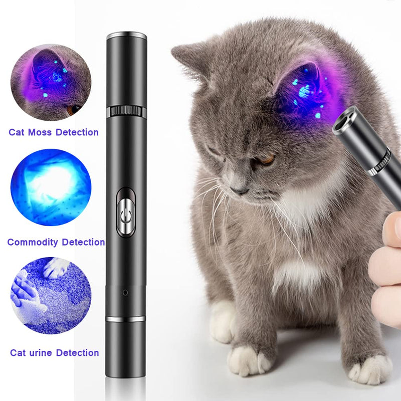 Cat Toys Lazer Pointer Toys Red Laser Pointer for Dogs Pet Red Light Laser Remote Control Teaching USB Flashlight Rechargeable(Black, 1 Pack) Black - PawsPlanet Australia