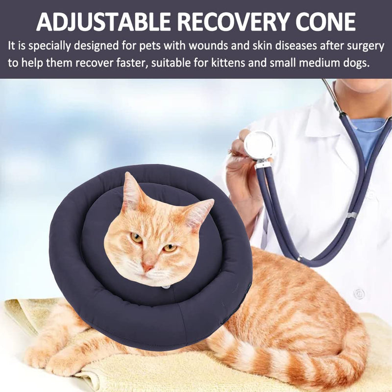 POHOVE Cat Recovery Collar,Adjustable Cat Cone Collar,After Surgery Pet Protective Collar,Dog Recovery Cone for Cats Puppy(Grey) Grey - PawsPlanet Australia