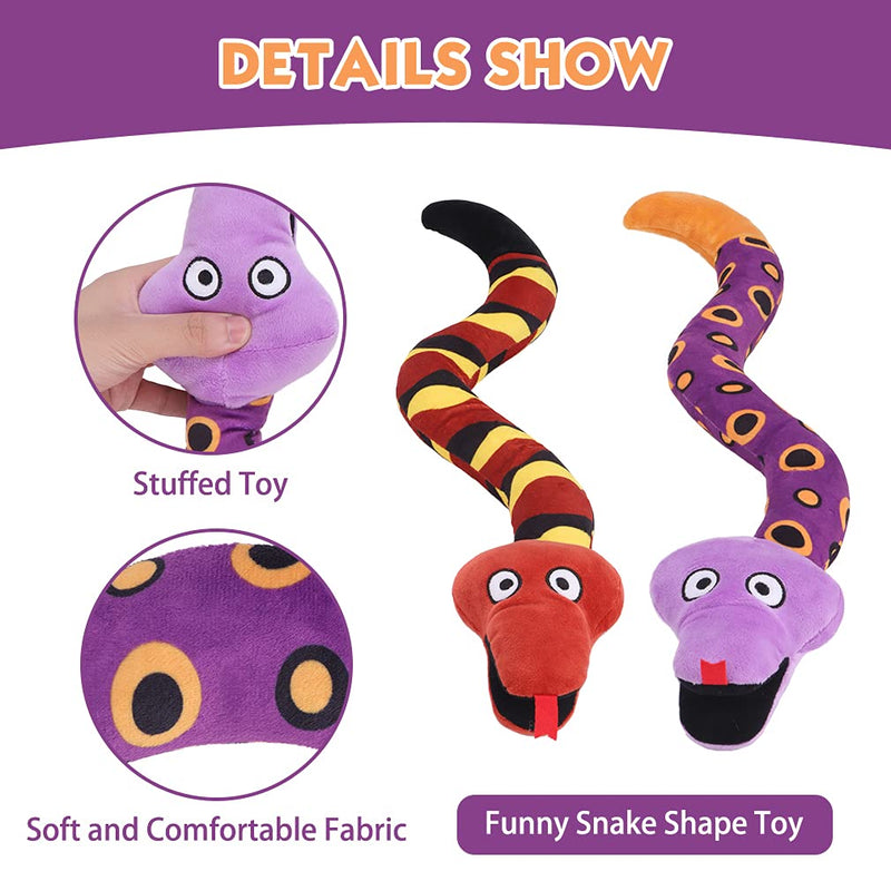 SCENEREAL 2 Pack Dog Squeaky Toy Set - Summer Dog Water Floating Toys, Durable Dog Interactive Dog Plush Toy Snake Dog Chew Toy - PawsPlanet Australia