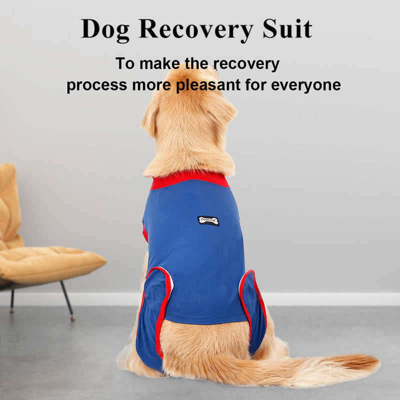 Recovery Suit for Dogs Cats After Surgery, Recovery Shirt for Male Female Dog Abdominal Wounds Bandages Cone E-Collar Alternative, Anti-Licking Pet Surgical Recovery Snuggly Suit, Soft Fabric Onesie S Blue - PawsPlanet Australia