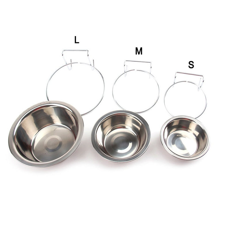[Australia] - MLCINI Stainless Steel Hanging Pet Bowl, Removable Dish Feeder for Rabbit Bird Cat Dog Food Water Bowl with Hanger，（M size） 