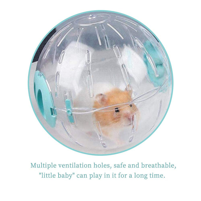 WishLotus Hamster Ball, Running Hamster Wheel 14cm Small Pet Plastic Cute Exercise Ball Golden Silk Shih Tzu Bear Jogging Wheel Toy Relieves Boredom and Increases Activity Blue - PawsPlanet Australia