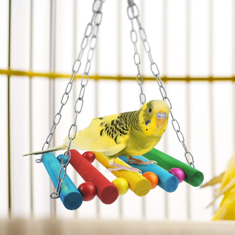 [Australia] - WBYJ 17 Pack Birds Parrot Toys, Parrots Swing Hanging Chewing with Bells Toys Hand Made Bird Cage Toys for Love Birds Finches Small Parrots Parakeets Cockatiels Conures Small Macaws (A) 