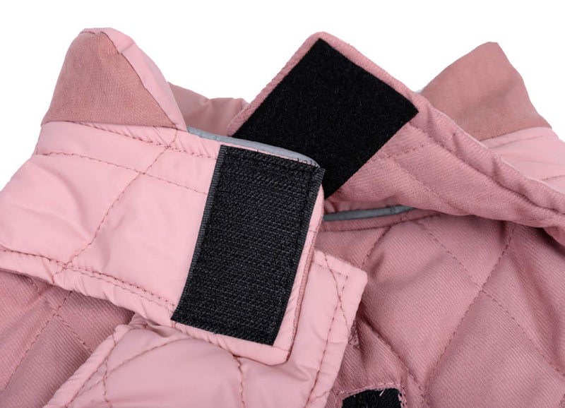 Cozy Winter Dog Jacket Vest Warm Dog Coats Reversible Clothes Pleat cotton With Harness Hole for Small Medium Large Dogs - Pink - XXL XX-Large (Length: 49cm) - PawsPlanet Australia