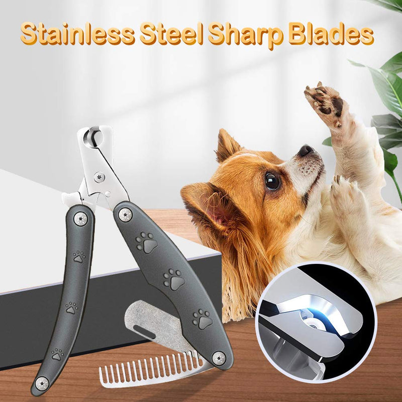 [Australia] - Folding Dog Nail Clippers, Pet Nail Trimmer with Safety Guard to Avoid Over Cutting, Professional 3 in 1 Pet Nail Clippers for Large Medium Small Dogs Cats Pet, with Free Pet Nail File,Grooming Comb 