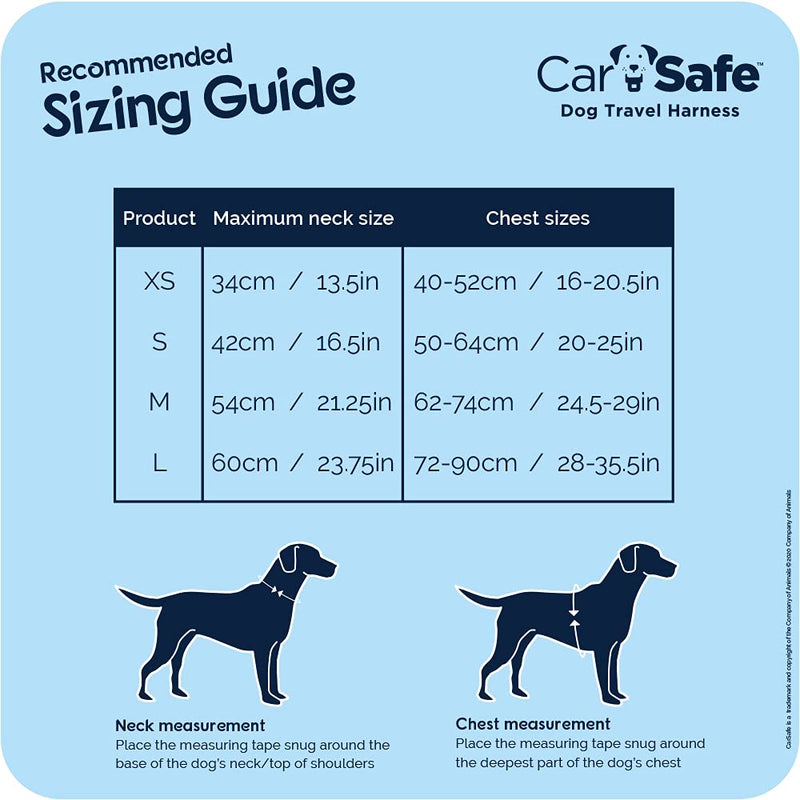 CarSafe Dog Travel Harness Car, safely secure dog in car, ensures road laws and insurance terms when travelling with your pet, for toy, small, medium and large dogs, Black X-Small - PawsPlanet Australia