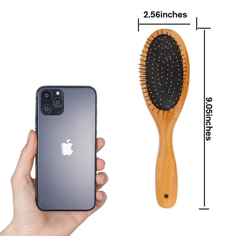 ClumsyPets Dog Pin Brush,Dog & Cat Grooming Brush with Bamboo Handle for All Dog Breeds & All Coat Types Large - PawsPlanet Australia
