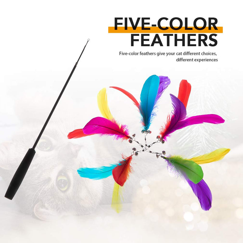 [Australia] - PAWCHIE Interactive Cat Feather Toys - Retractable Cat Teaser Wands - 5 Pcs Feather, 3 Pcs Exerciser Wands for Kittens 
