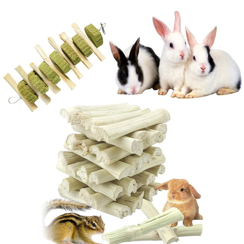 HOTMNTY Rabbit Toy, Hamster Chew Teeth Grinding Toy, Hamster Chew Toy, 110g, Chew Toy for Rabbits, Guinea Pigs, Hamsters, Chinchilla, Bunny Treats (Sweet Bamboo) Sweet Bamboo - PawsPlanet Australia