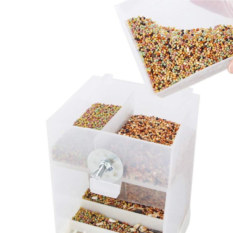 Automatic Bird Feeder No Mess for Cage Inside Birds Stuff Cage Accessories Seed Food Container for Small Brids Cockatiel Budgerigar Macaw Finch Budgie Parakeet Conure Canary Parrots Lovebird - PawsPlanet Australia