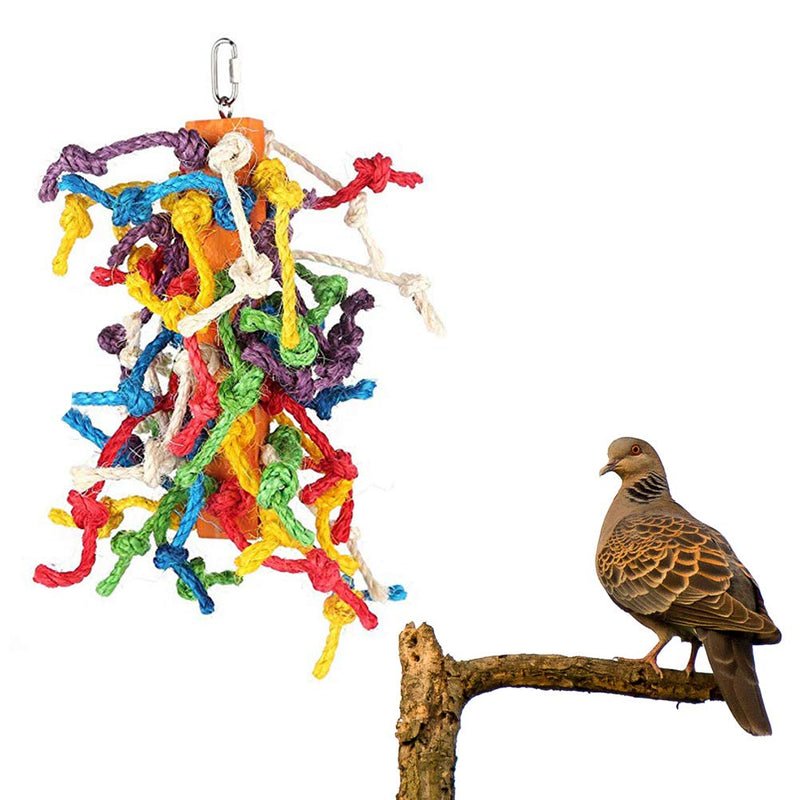 Balacoo Bird Foraging Chew Toys Hanging Rope Shredder Bloacks Toy for African Grey Parrot - PawsPlanet Australia