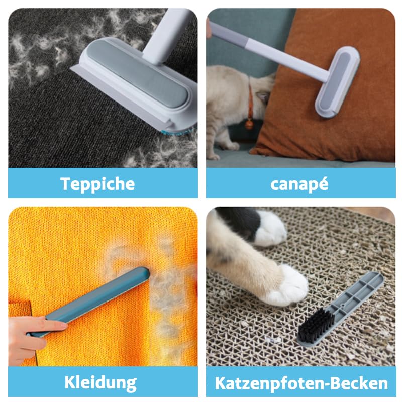 GIBZ Double Use Pet Hair Remover Brush Lint Brush Cat Hair Removable and Reusable Multi-Purpose Cleaning Brush for Removing Dog Cat Hair Multifunctional Multifunctional Cleaning Brush - PawsPlanet Australia