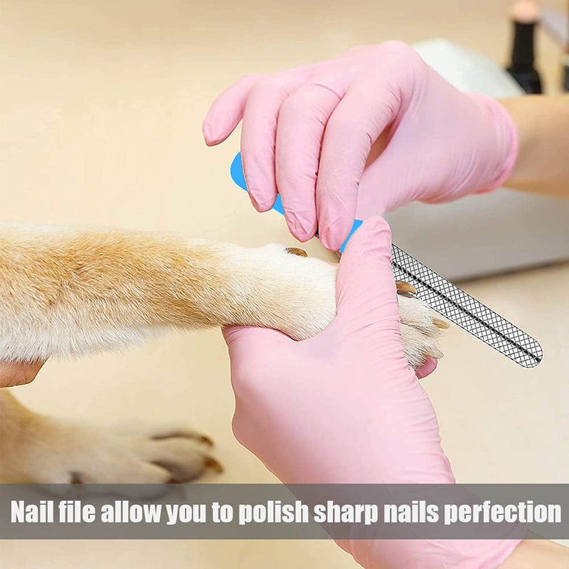 HouChanges Nail Clippers for Small Dogs Cats with Nail File,Safety Guard Ergonomic Protective Pets Nail Cutter(Blue) NailClippers-set - PawsPlanet Australia