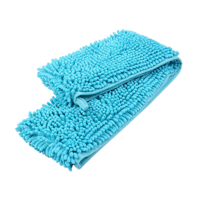 AblePet Dog Cat Pet Bath Towel Super Absorbent Quick Drying Chenille Towel, with Triangle Hand Pockets Machine Washable S Lake Blue - PawsPlanet Australia