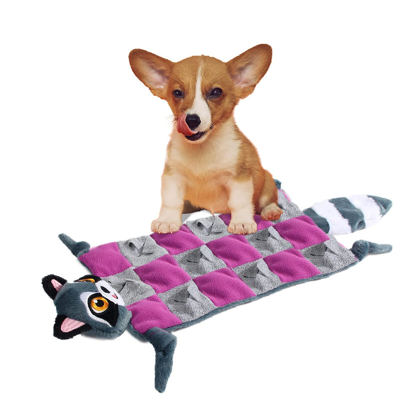 All for Paws Dog Slow Feeding Mat, Nosework Training Snuffle Treat Mat with Squeaker Inside Raccoon - PawsPlanet Australia