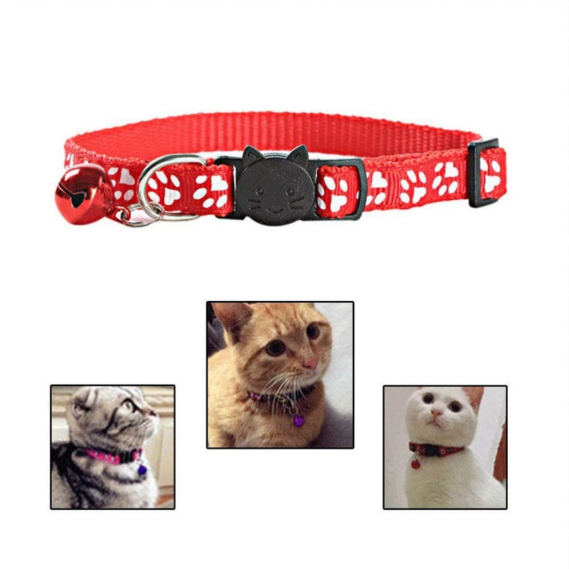 UngFu Mall 6PCS Reflective Cat Collars Adjustable Pet Collars Safety Buckle with Bell - PawsPlanet Australia